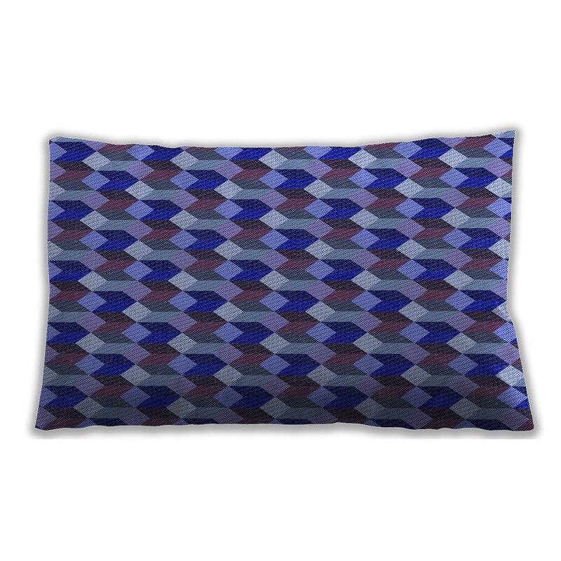 Ahgly Company Patterned IndoorOutdoor Cornflower Blue Lumbar Throw