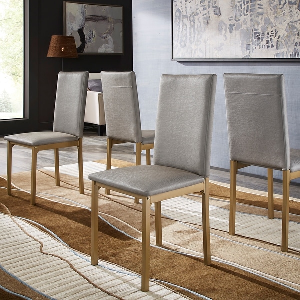 Grey chair sales with silver studs