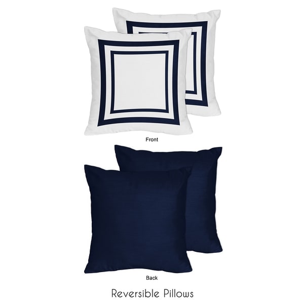 Sweet Jojo Designs Anchors Away Collection Navy White 18-inch Throw Pillow (Set of 2). Opens flyout.