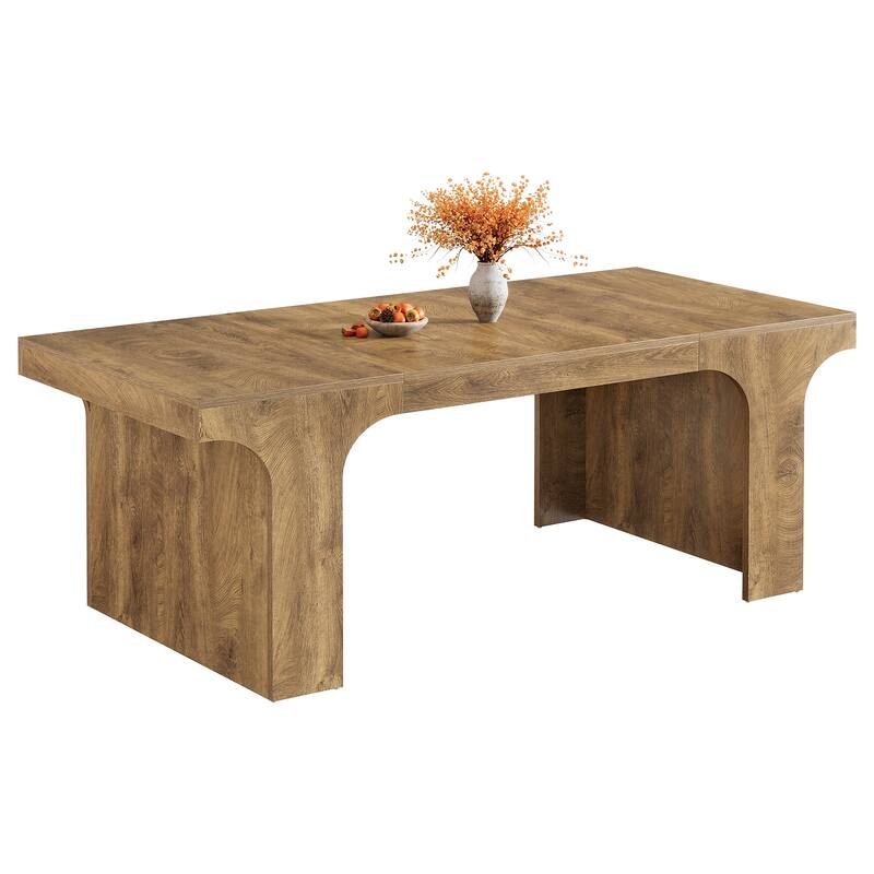 71" Large Wood Dining Table, Rectangular Kitchen Table, Dinner Accent Gathering Table