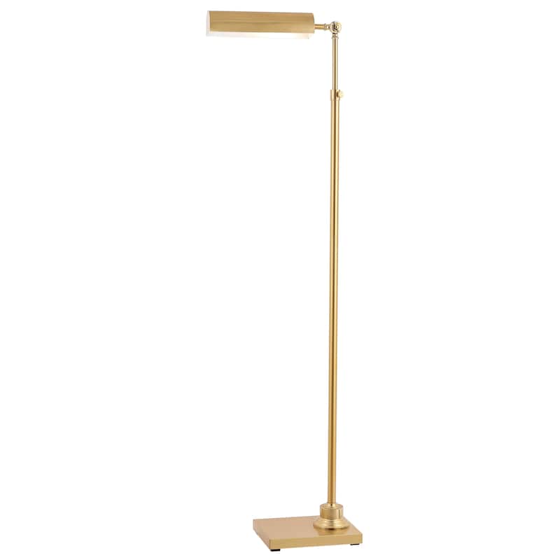 SAFAVIEH Lighting Margurite 65" Floor Lamp - 17.3" x 8.5" x 55-64.5" - Brass Gold - 17Wx9Dx65H