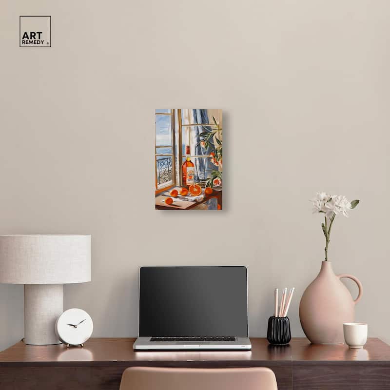 Orange Aperol by the Sea Canvas by Art Remedy, Gallery Wrapped
