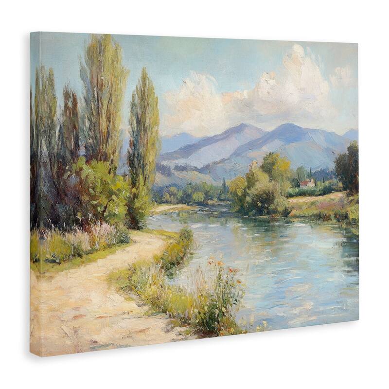 Stupell Along The Mountain River Canvas Wall Art Design By Petal Prints Design