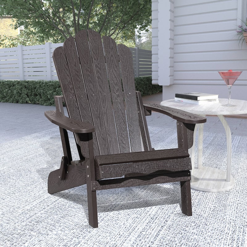Haven Folding Poly Resin Plastic Adirondack Chair