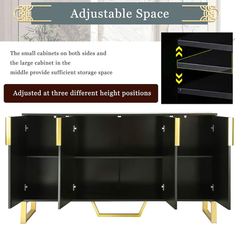 60''W Modern sideboard with Four Doors - N/A