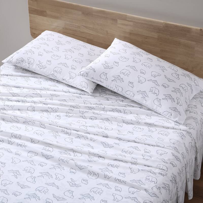 Eddie Bauer Printed Cotton Percale Deep Pocket Sheet Set