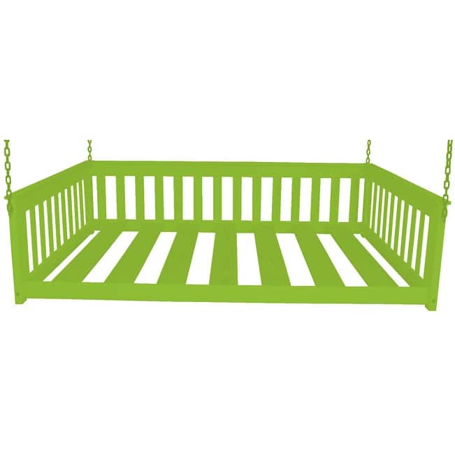 Pine Full Mission Hanging Daybed with Chain - Lime Green