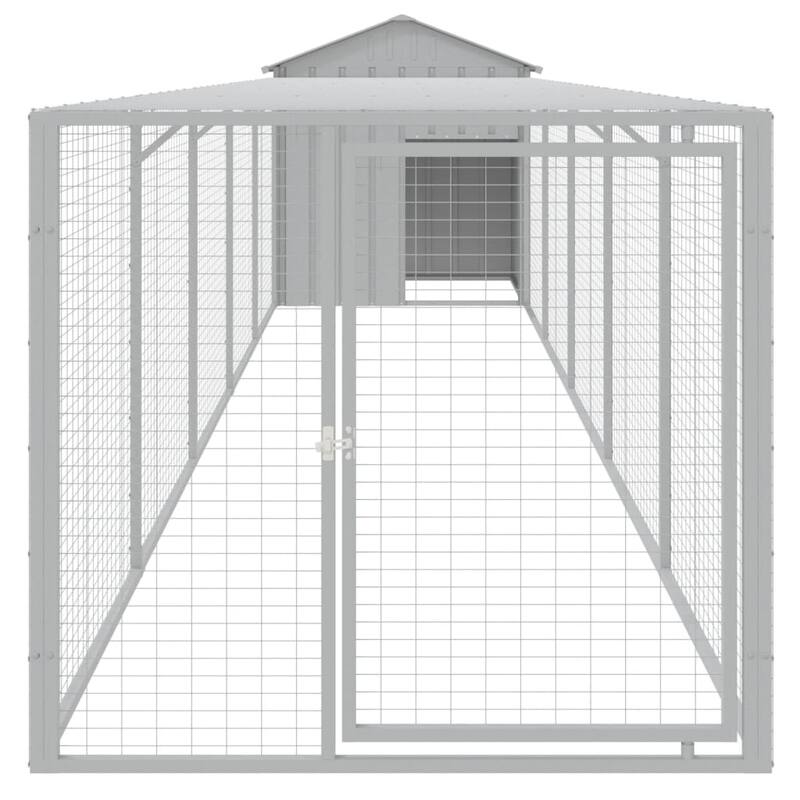 vidaXL Chicken Cage with Run Light Gray/Anthracite multisize Galvanized Steel