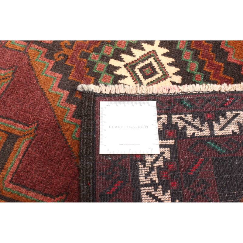 ECARPETGALLERY Hand-knotted Teimani Dark Burgundy Wool Rug - 3'0 x 4'4