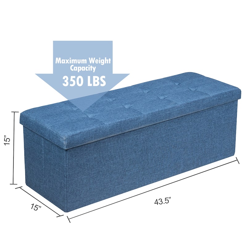 Fabric Storage Ottoman Bench Storage Chest