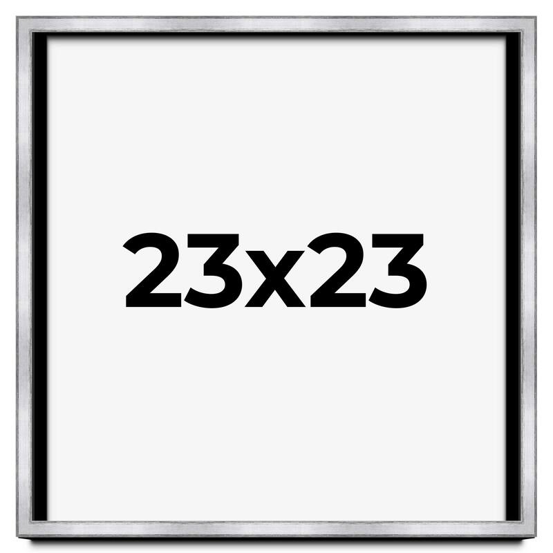 23x23 Shadow Box Frame Silver | 1.375 Inches Deep Real Wood