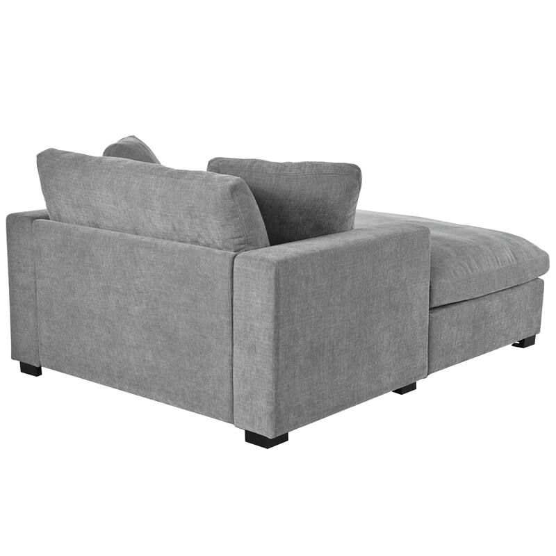 Gray 53.5" Chaise Lounge Chair