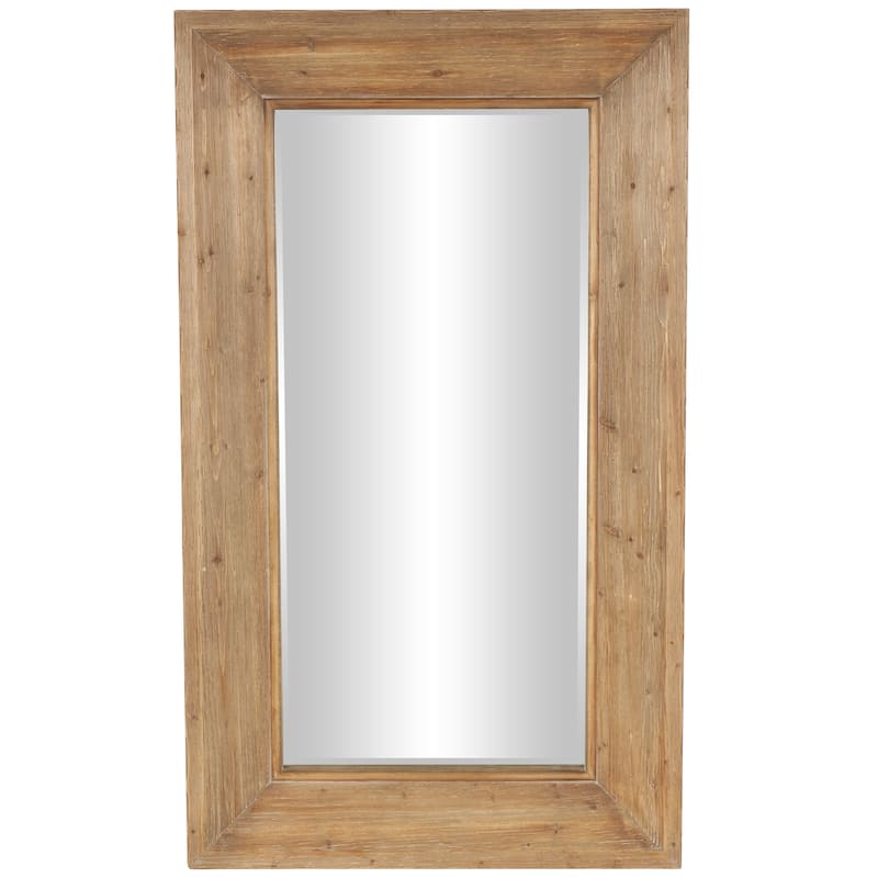 Wood Room Floor Mirror with Natural Wood Grains - Brown - Roche River Decor - Brown