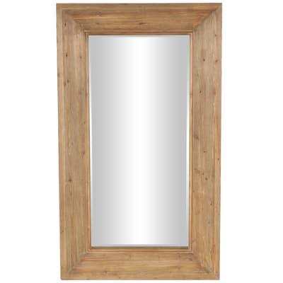 Wood Room Floor Mirror with Natural Wood Grains - Brown - Roche River Decor