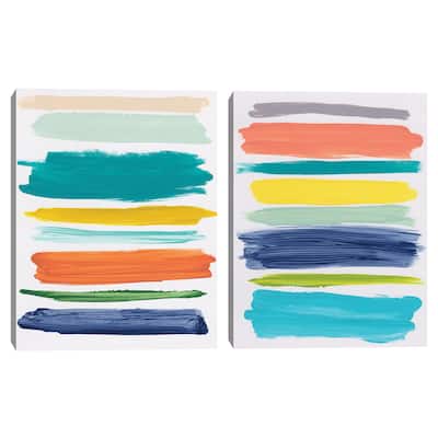 Seaside Stripes I, II by Jan Weiss Canvas Art Prints