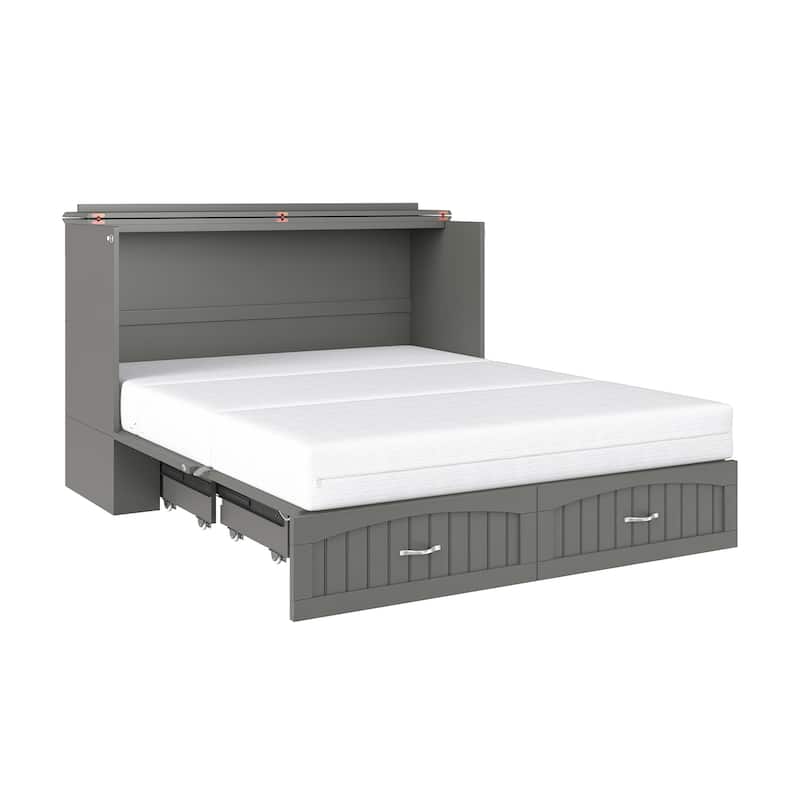 Aspen Queen Murphy Bed Chest with 6" Mattress