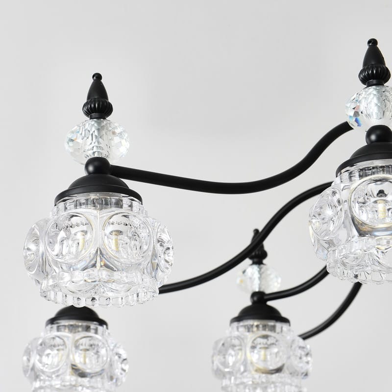 Vintage Crystal Chandelier Adjustable Dimmable Fixture for Dining Room