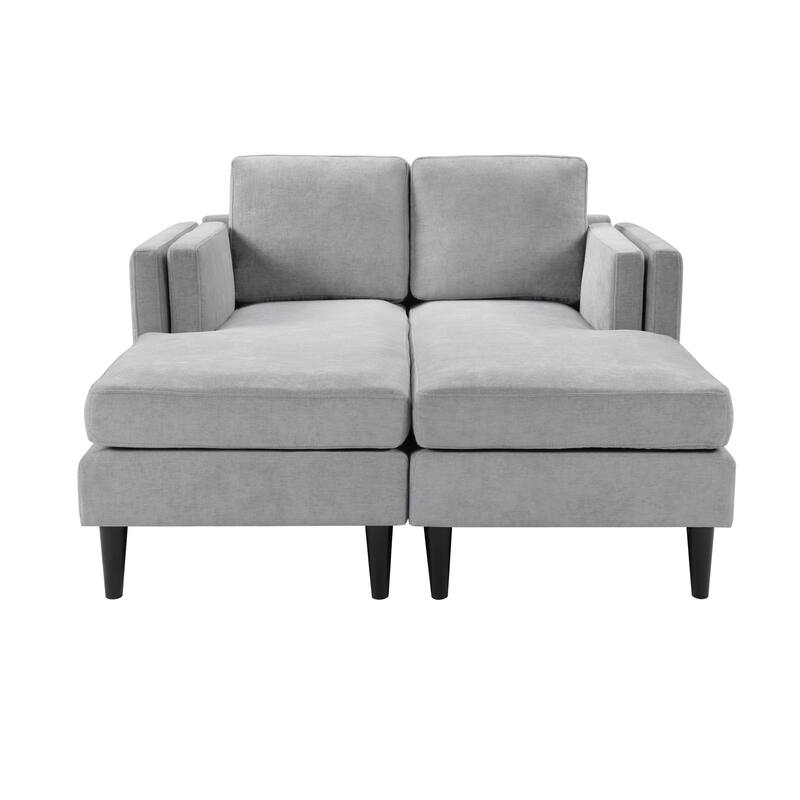 Christopher Knight Home - Alora Modern Upholstered Chaise Lounge Sofa Bed with Dual-Layer Armrests and Flexible Layout Design