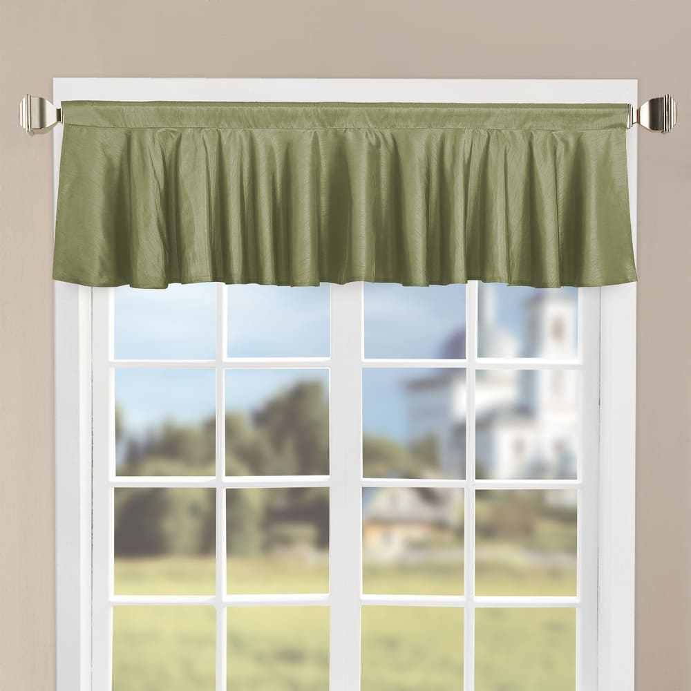 Home Soft Things Solid Faux Silk 1 Piece Valance Set,60" x 19" - 60" x 19"