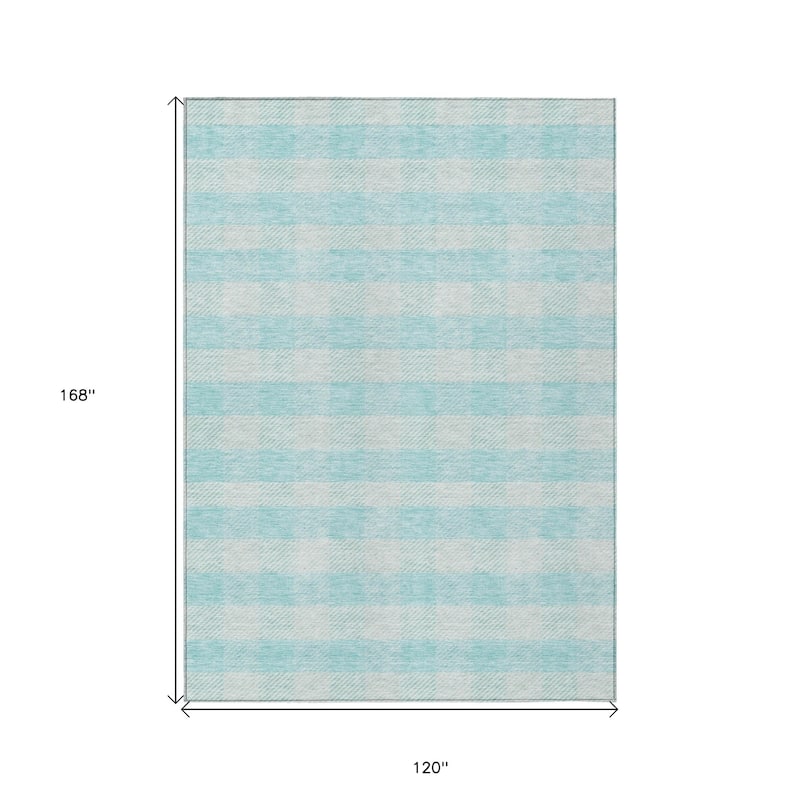 HomeRoots Plaid Transitional Rectangle Outdoor Rug