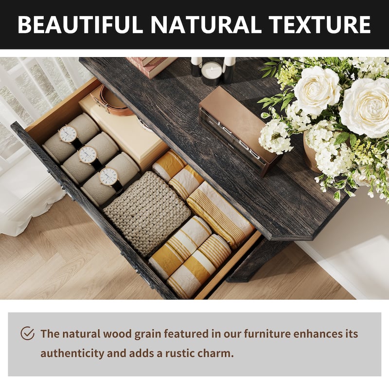 Vintage 5 Drawers Dresser, Bedroom Storage Cabinet, Dressers Organizer