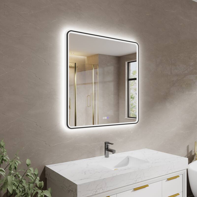 ExBrite Bathroom LED Mirror with Defog, Stepless Dimming
