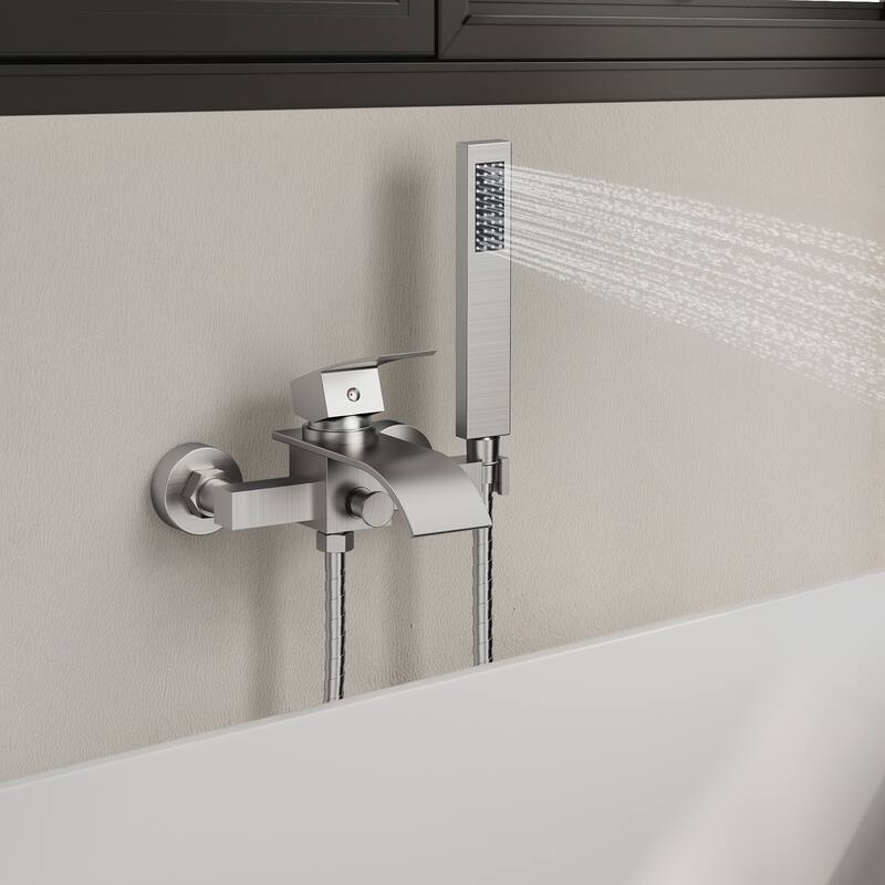 Single-Handle Wall Mount Tub Faucet with Handheld