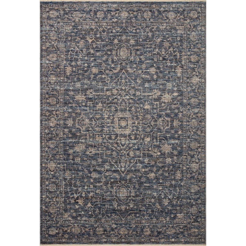 Alexander Home Anniki Persian Botanical Area Rug with Micro Fringe
