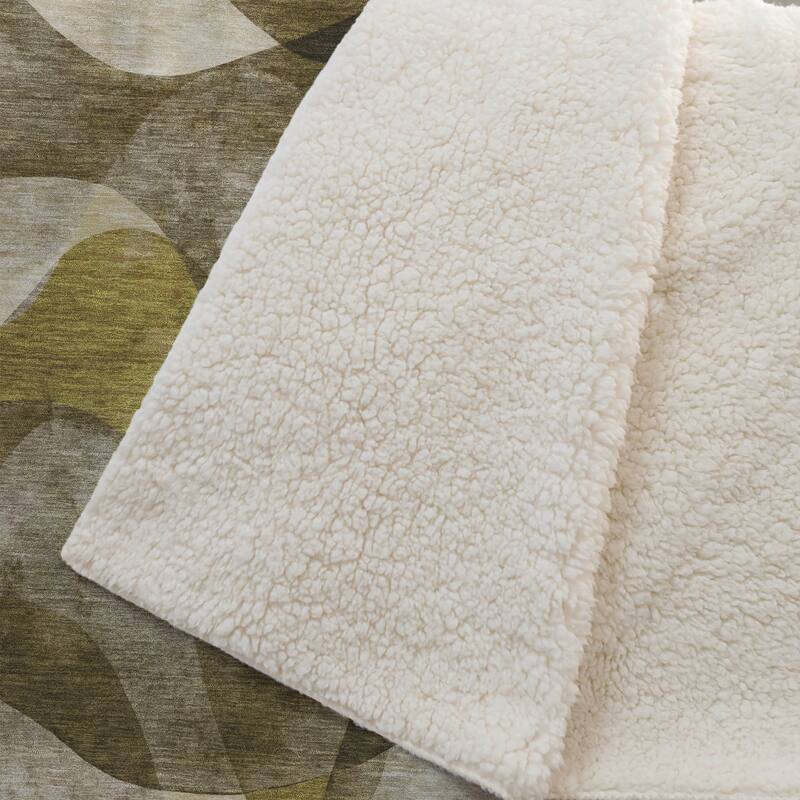 Premium Machine Washable Abstract Contemporary Sherpa Throw Blanket
