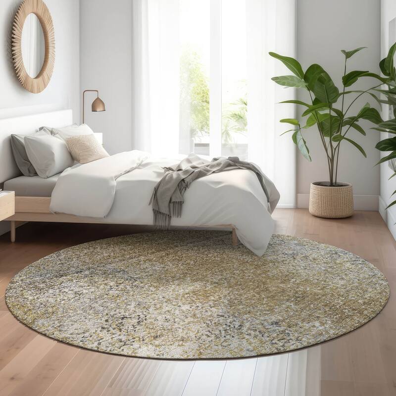 Premium Washable Super Soft Chic Ombre Mayfield Rug - Brown - 8' x 8' - Round