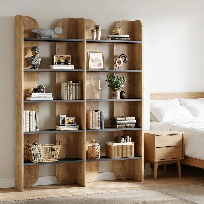 Modern 5-Tier Display Bookshelf - Spacious Bookcase Storage