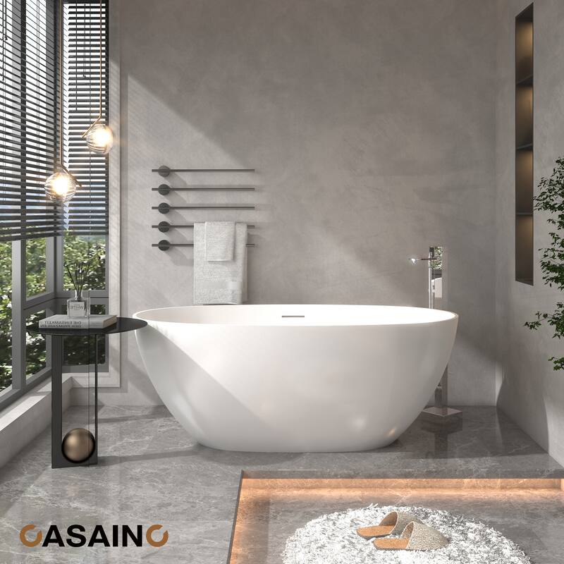 CASAINC Single-Handle Freestanding Floor-Mount Roman Tub Faucet Bathtub Filler with Hand Shower