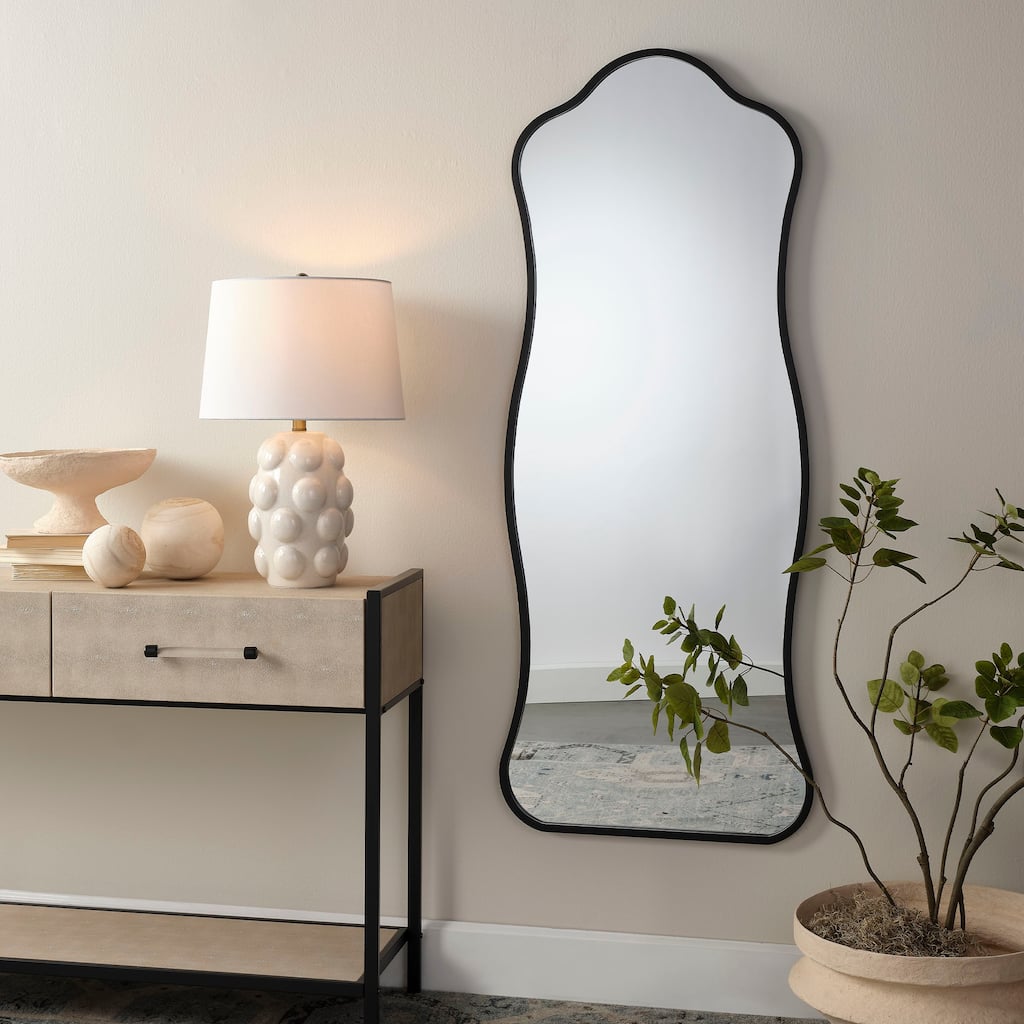 Alden Decor Ripple Wavy Iron Floor Mirror
