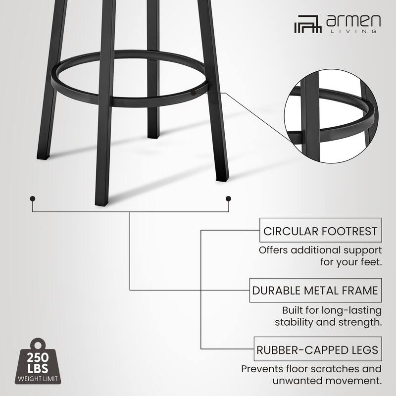 Lorin Upholstered Swivel Counter/Bar Stool in Faux Leather with Arms