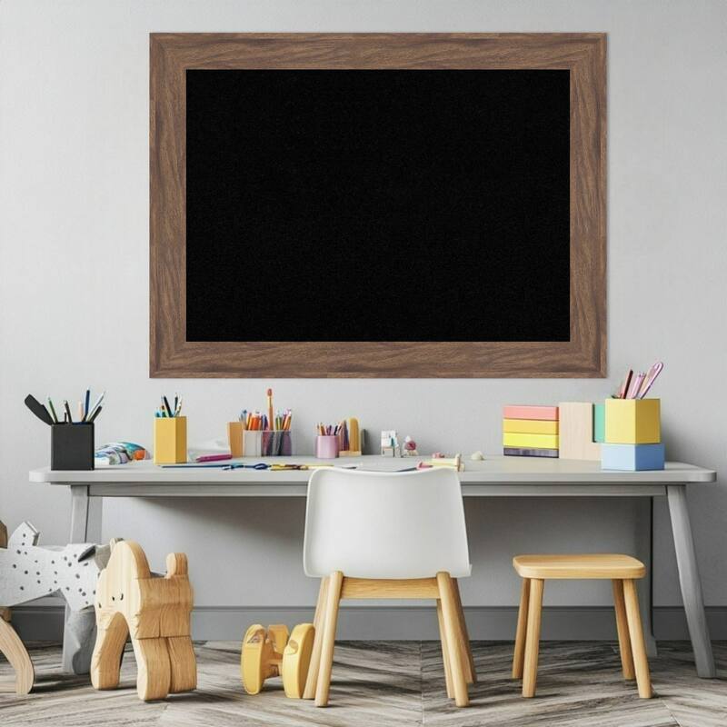 Pia Medium Brown Framed Cork Board - Bulletin Board, Organization Board, Pin Board