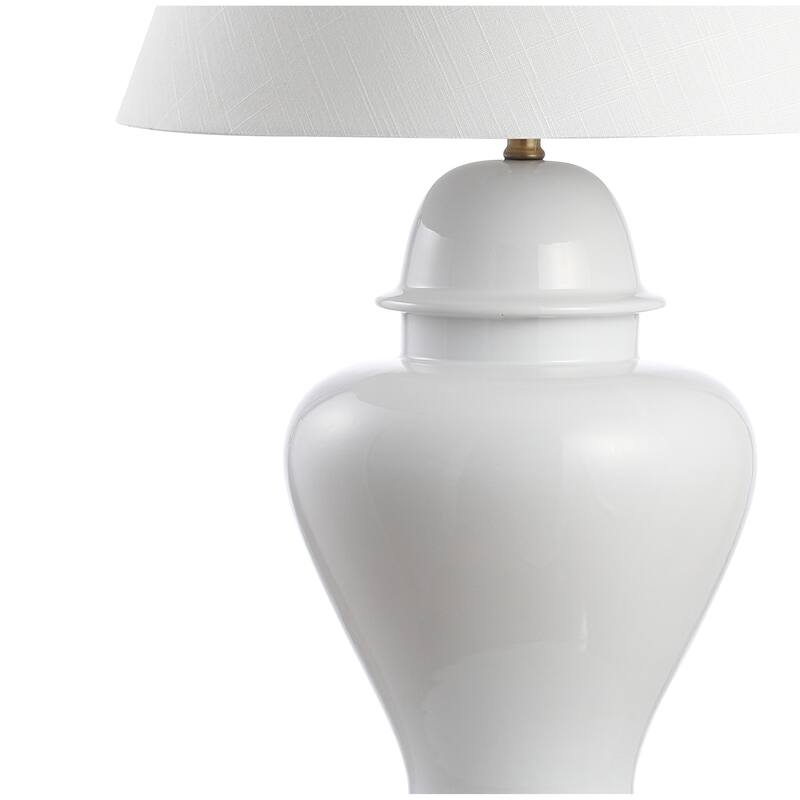 Watts 33" Ceramic/Iron Modern Classic LED Table Lamp, Green by JONATHAN Y