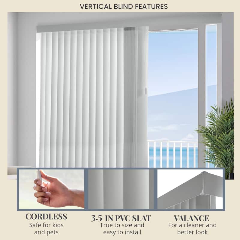 Cordless Vertical Blinds Oxford Alabaster