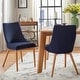 preview thumbnail 4 of 21, Sasha Oak Barrel Back Dining Chair (Set of 2) iNSPIRE Q Modern Blue