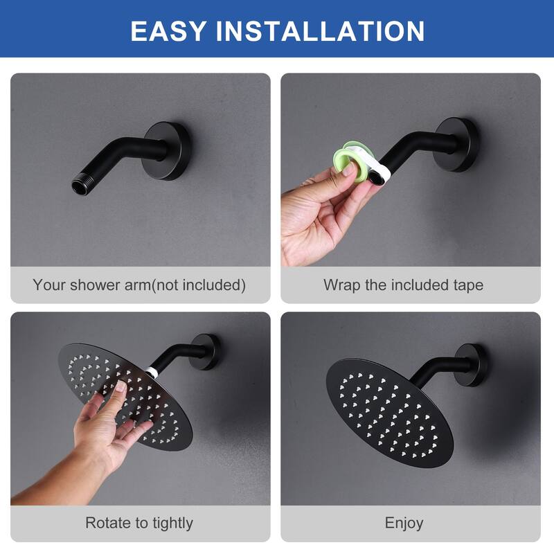 WOWOW 1-Spray Patterns with Wall Mount Rain Fixed Shower Head