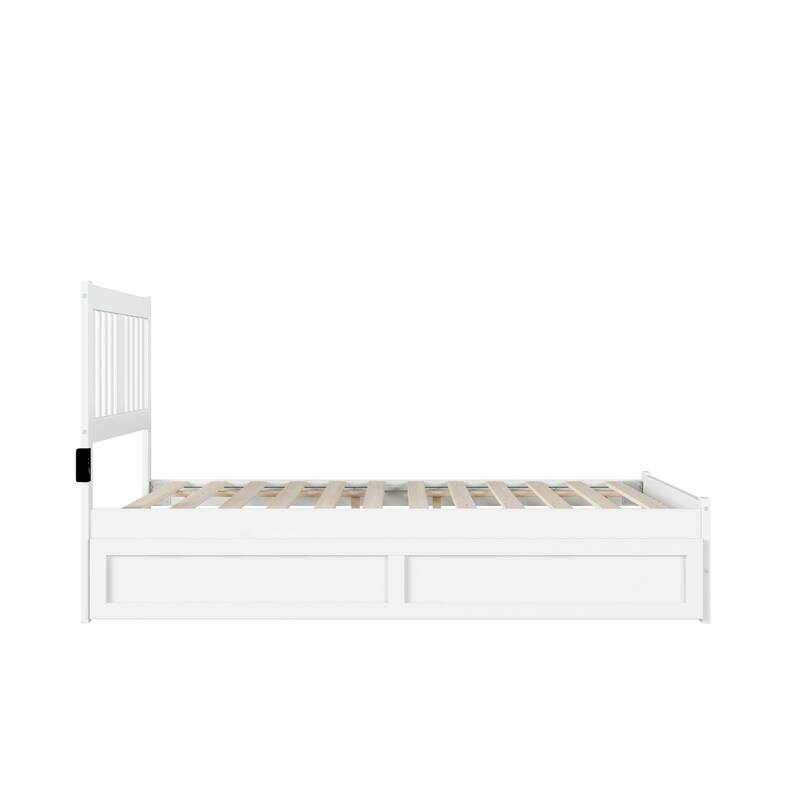Tahoe Full Platform Bed with Twin Trundle in White
