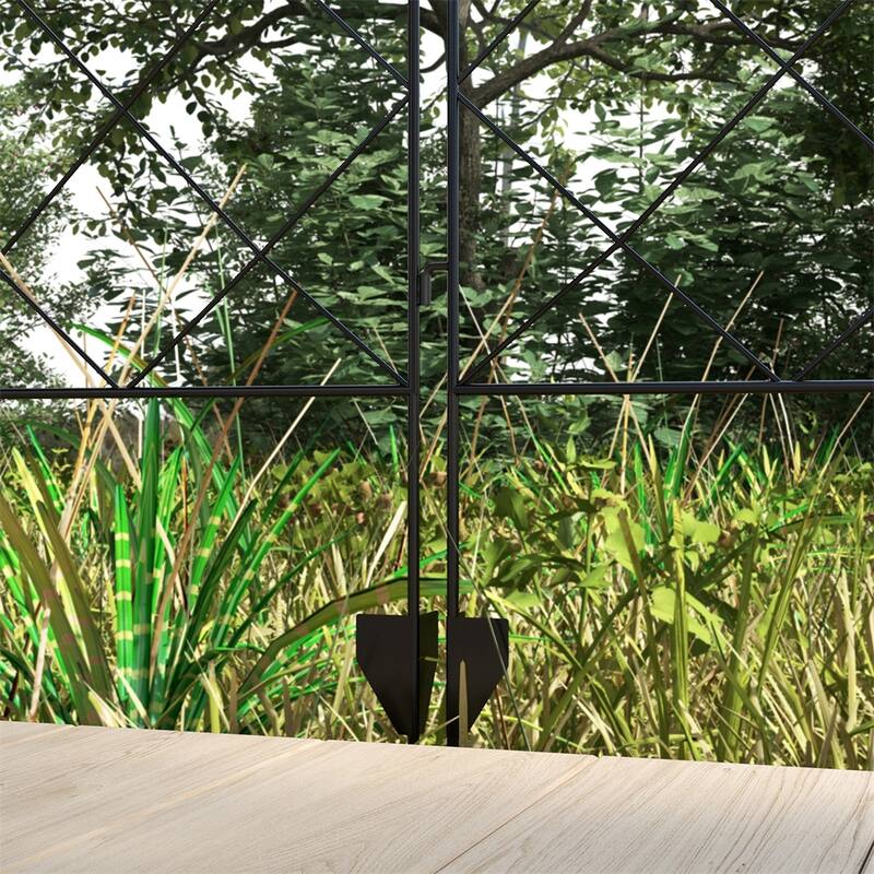 Garden Rust-Resistant 4 Pack Steel Fence Panels