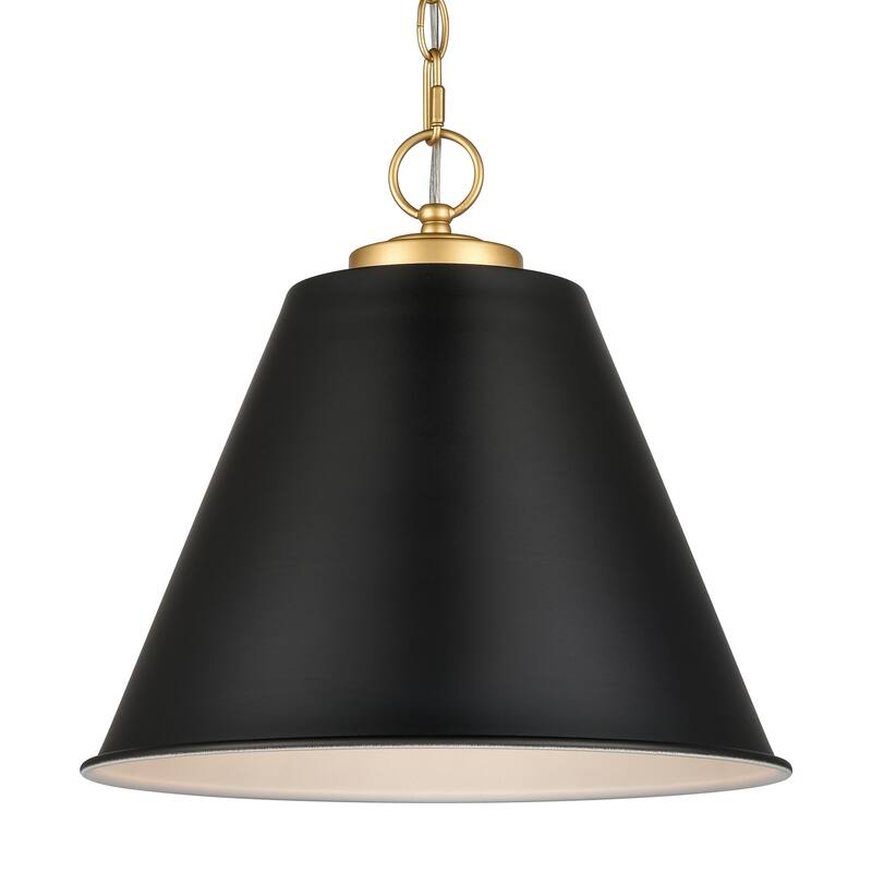 Elk Home Vellus Matte Black With Black Metal Shade 3 Light Pendant
