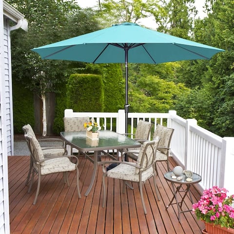 Ainfox 1fft Patio Umbrella 1.9in Thick Pole with Crank and Push Button to Tilt Without Base