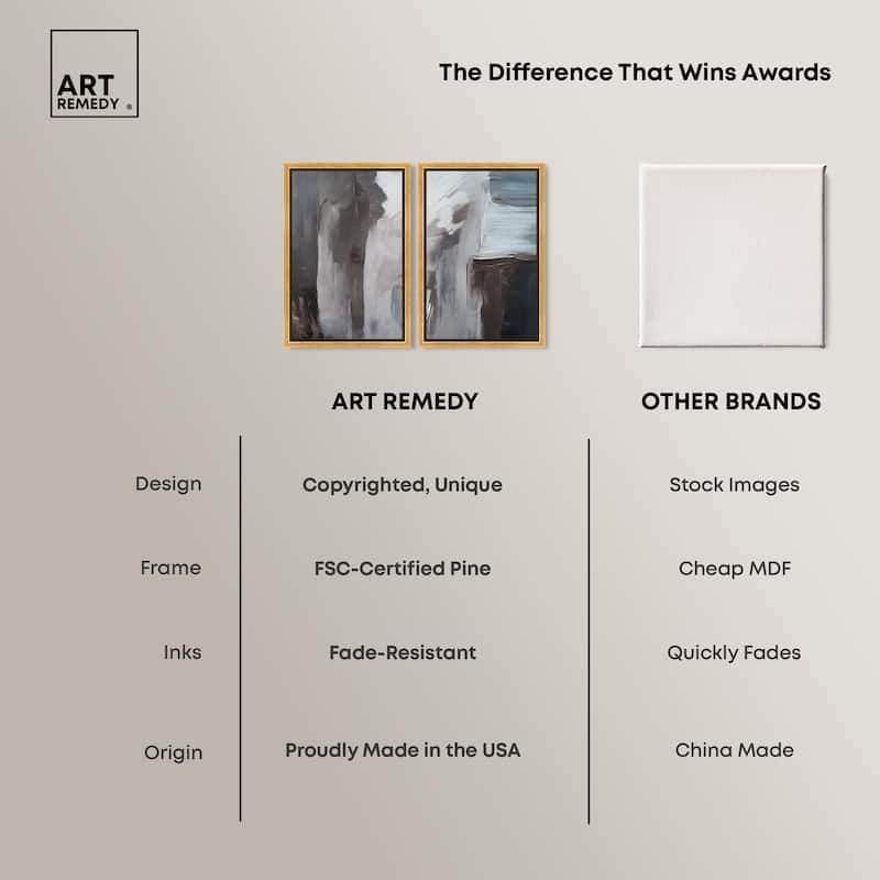 Monochrome Mood I Canvas Set of 2 by Art Remedy