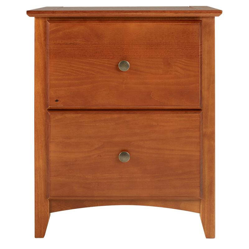 Shaker Style 2 Drawer Night Stand - White Finish