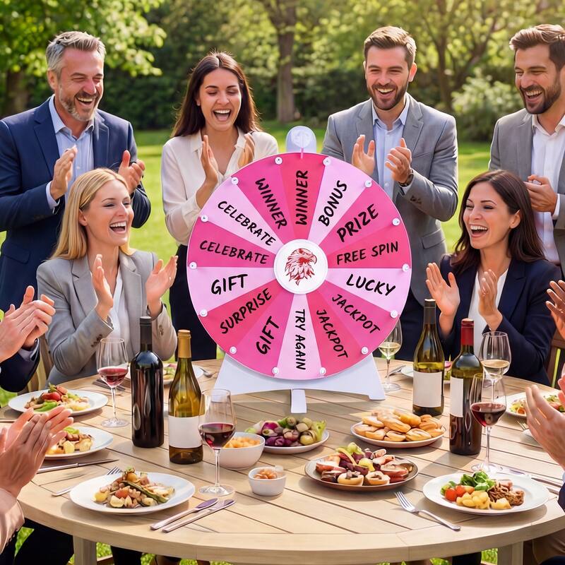 Gymax Spinning Prize Wheel 14 Slots Spin Wheel w/Blackboard Marker