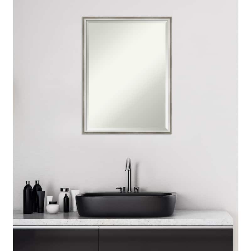 Beveled Wood Bathroom Wall Mirror - Lucie Frame