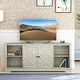 preview thumbnail 27 of 43, 70-inch Extra-Wide Rustic TV Stand for 80" TVs - Natural Wood Finish White Wash