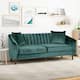 Ansonia Contemporary Velvet Sofa by Christopher Knight Home - Teal + Dark Brown