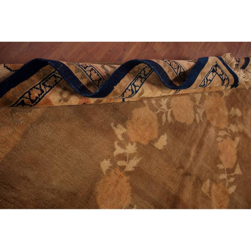 Brown Gabbeh Oriental Area Rug Handmade Wool Carpet - 7'5"x 9'2"